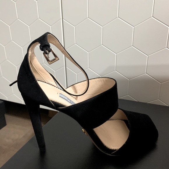 Prada Sandals Suede Heels Sandals - Picture 1 of 4